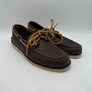 BRAND NEW Sperry Top-Sider Boat Shoes 2-eye Brown Leather Size 8.5 M 0770594